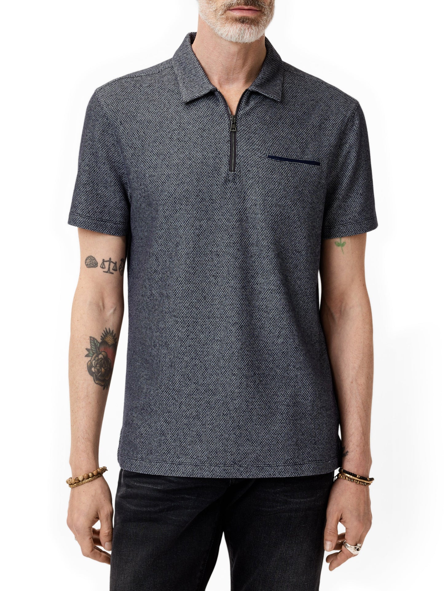 John Varvatos Meira Zip Polo