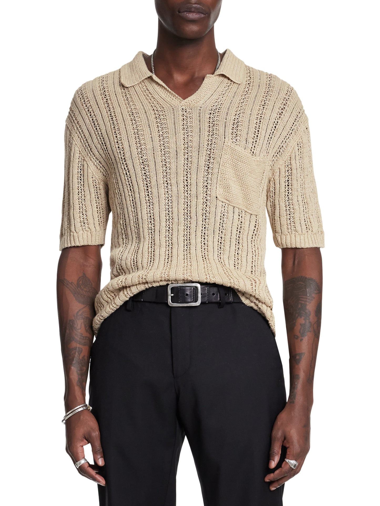 John Varvatos Linen Sweater Polo